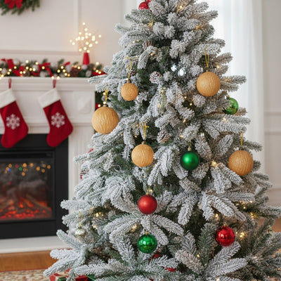 6PCS Set Glass Christmas Ball Ornaments Shimmering Hanging Decorations For Holiday Tree & Party Festive Xmas Decor FBA Shipment